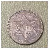 1859 Silver Trime 3c
