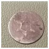 1856 Silver Trime 3c