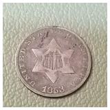 1853 Silver Trime 3c