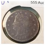 1884 Liberty Head 'V' Nickel 5c