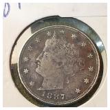 1887 Liberty Head 'V' Nickel 5c