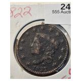 1822 Liberty Head Large Cent 1c