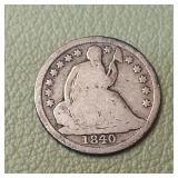 1840 O Liberty Seated Half Dime 5c