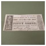 50c Obsolete Currency State of Virginia, City of R