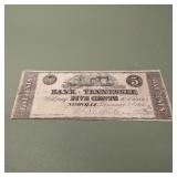 5c Obsolete Currency Bank of Tennessee, Nashville