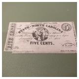 5c Obsolete Currency State of North Carolina