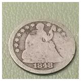 1848 Liberty Seated Half Dime 5c
