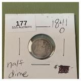 1841 O Liberty Seated Half Dime 5c