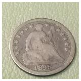 1845 Liberty Seated Half Dime 5c