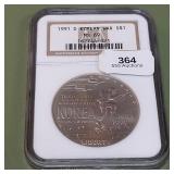 1991 D Liberty Silver Dollar NGC MS69 Korean War