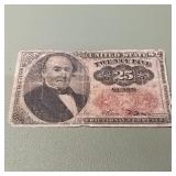 Fifth Issue 25c Fractional Currency F1309 Rough Ed