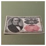 Fifth Issue 25c Fractional Currency F1309 Stain on