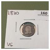 1830 Capped Bust Half Dime 5c