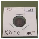 1829 Capped Bust Half Dime 5c