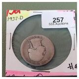 1932 D Washington Twenty Five Cents 25c