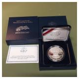2009 P Liberty Silver Dollar Proof  Louis Braille