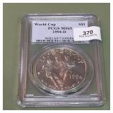 1994 D Liberty Silver Dollar PCGS MS69 World Cup