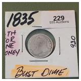 1835 Capped Bust Dime 10c