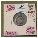 1853 Liberty Seated Half Dime 5c