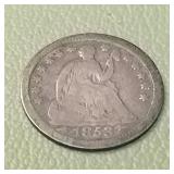 1853 O Liberty Seated Half Dime 5c