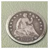 1854 Liberty Seated Half Dime 5c