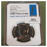 2019 D Kennedy Half Dollar 50c NGC MS67 PL First D