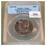 2014 D Kennedy Half Dollar 50c ANACS SP69 50th Ann