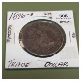 1876 S Trade Silver Dollar Chop Marks on the back