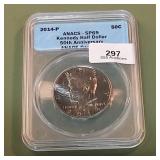 2014 P Kennedy Half Dollar 50c ANACS SP69 50th Ann