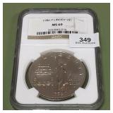 1986 P Liberty Silver Dollar NGC MS69 Ellis Island