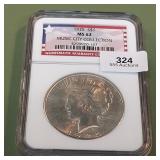 1925 Peace Silver Dollar NGC MS62 Music City Colle