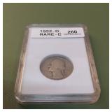 1932 D Washington Twenty Five Cents 25c