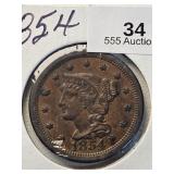 1854 Liberty Head Large Cent 1c
