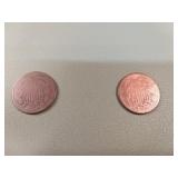 2 Two Cent Piece 2c Damaged/Can't Read