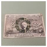 Second Issue 50c Fractional Currency F1314 Dark Ar