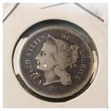 1867 Nickel Three Cent Piece 3c