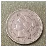 1865 Nickel Three Cent Piece 3c