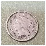 1866 Nickel Three Cent Piece 3c