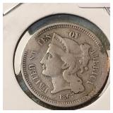 1867 Nickel Three Cent Piece 3c