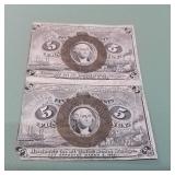 Second Issue 5c Fractional Currency F1232-1235 Unc