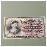 Fourth Issue 10c Fractional Currency F1258 Small D