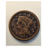 (3 Coins) (2) 1851, 1852 Liberty Head Large Cent 1
