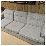 Checkered Sofa and Chair, (2) Metal Chairs, Shelf