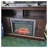 Wood Electric Fire Place w/Cherubs