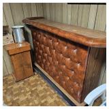 Brown Retro Bar, Wooden Trash Can, Ice Bucket