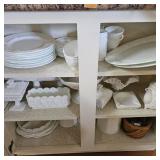 (Approx 45+) Lower Cabinet Milk Glass Pitchers