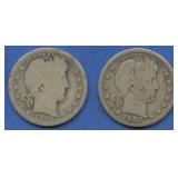 1898-S and 1899-S Liberty Head Barber Quarters