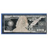 2012 $100 Fed R Note Proof .999 Silver Bar 4 ozt
