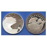 (2 ozt TW) 2- Mixed .999 Silver Rounds 1 ozt