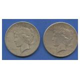 2- 1926-S Peace Silver Dollars